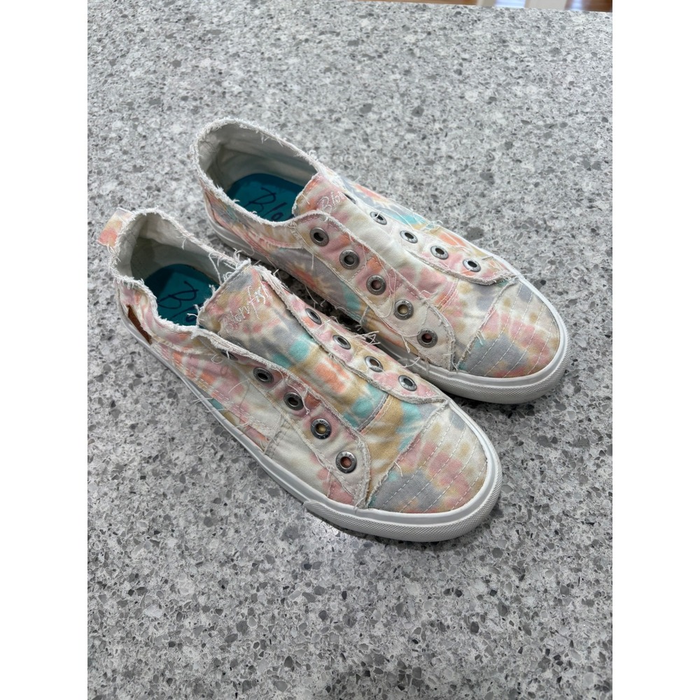 Blowfish Malibu Marley Women's Slip On Sneakers 9.5 Pastel Tie Dye Boho Beach